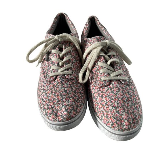 Vans Floral Lace Up Canvas Sneakers Women 8.5 US Round Toe Streetwear Pink Multi - Picture 2 of 10